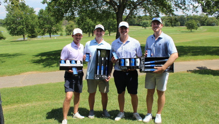 Four winners of the 2025 Alumni Golf Tournament.
